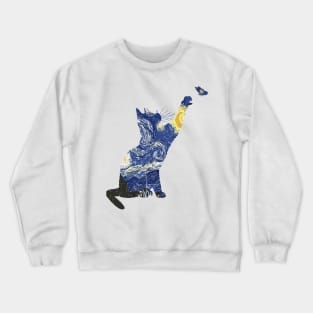 Cat With Butterflies Classic Cat Van Gogh - Starry Night Cat Crewneck Sweatshirt